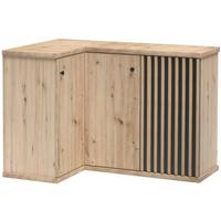 ECKKOMMODE Caya mit zwei Türen, Eiche Artisan, 123 cm - Eiche Artisan, Holzwerkstoff (123/85/82cm) - Beautysofa