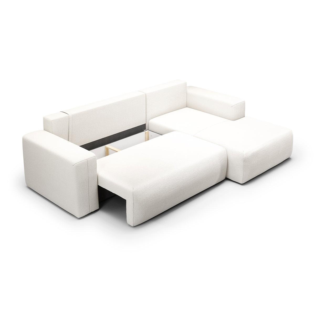 ECKSOFA Bliss 3 Sitzplätze Écru - Weiß, Holz (268/163cm) - Petits-meubles