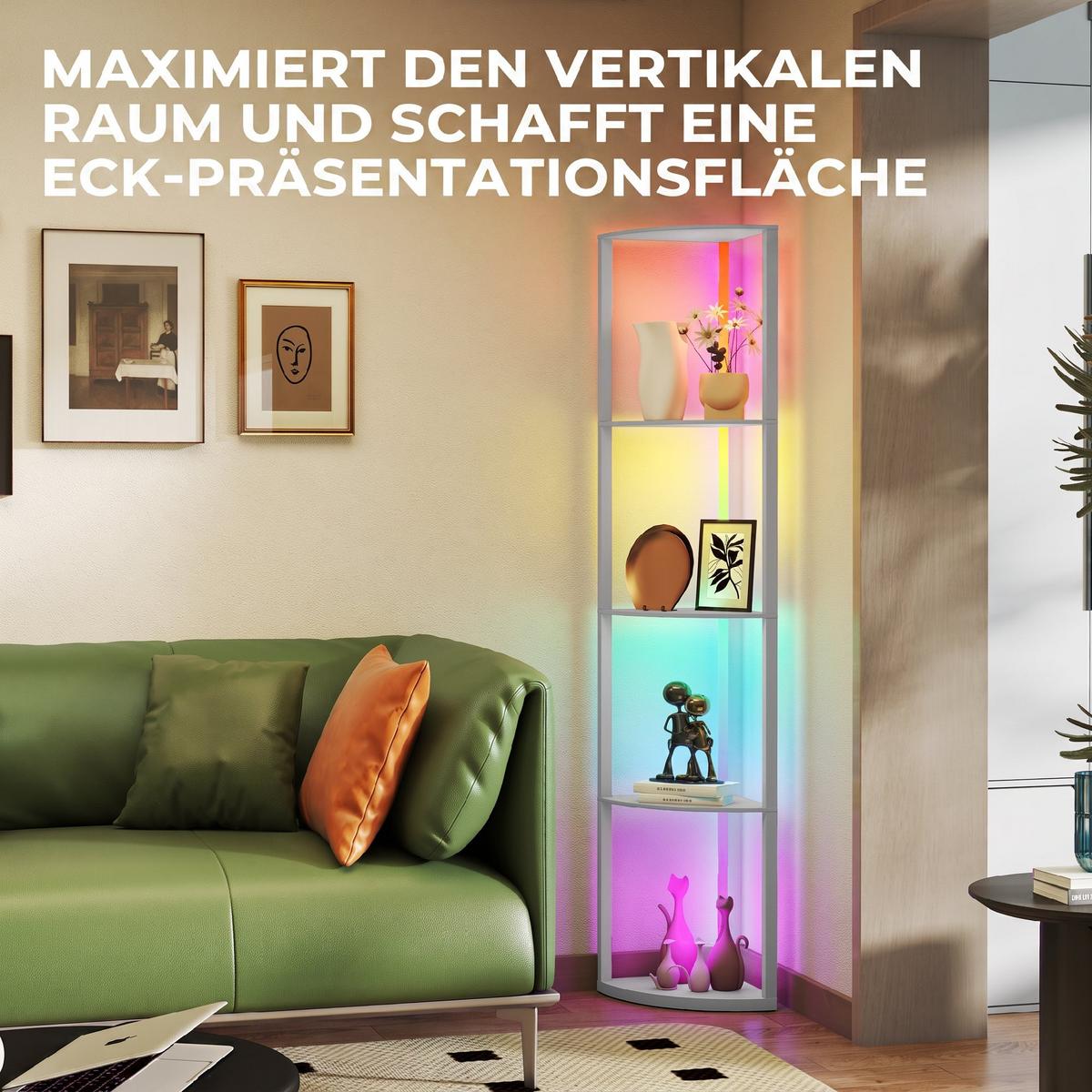 STEHLAMPE MDF Grau - Grau, Holzwerkstoff (42/29.5/163cm) - HOMCOM