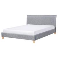 POLSTERBETT mit Lattenrost 160x200 cm Grau Sennez - Hellgrau, Textil (160/200cm) - Beliani