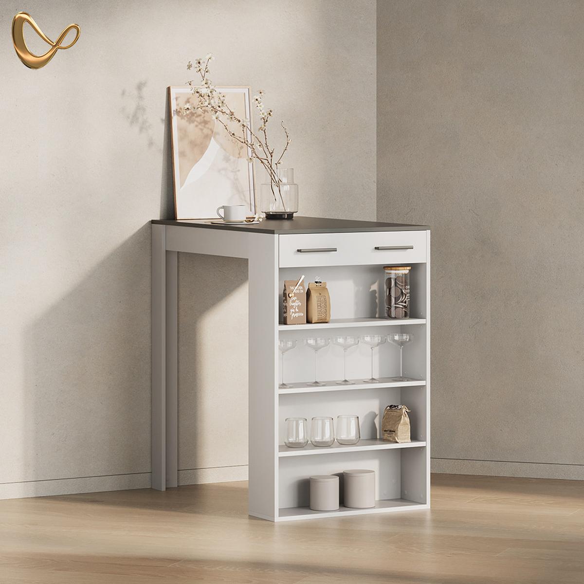 BARTISCH Regusa Weiß/Anthrazit 67 x 100 cm - Anthrazit/Weiß, Holzwerkstoff (100/67/106cm) - Livinity®