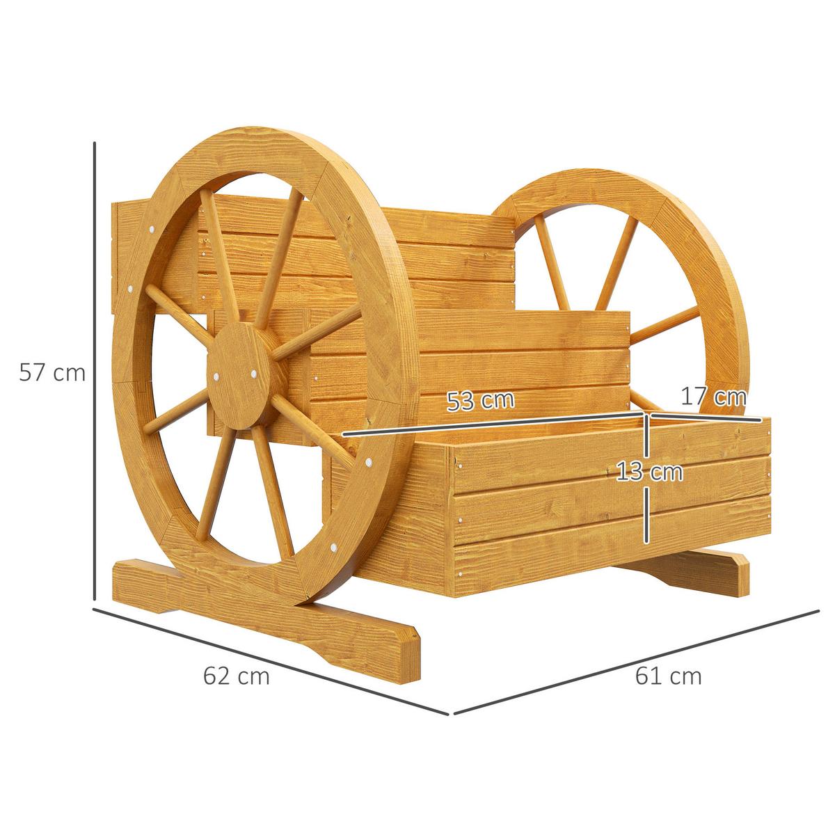 HOCHBEET, Tannenholz, Naturholz - Naturfarben, Holz (62/57/61cm) - Outsunny