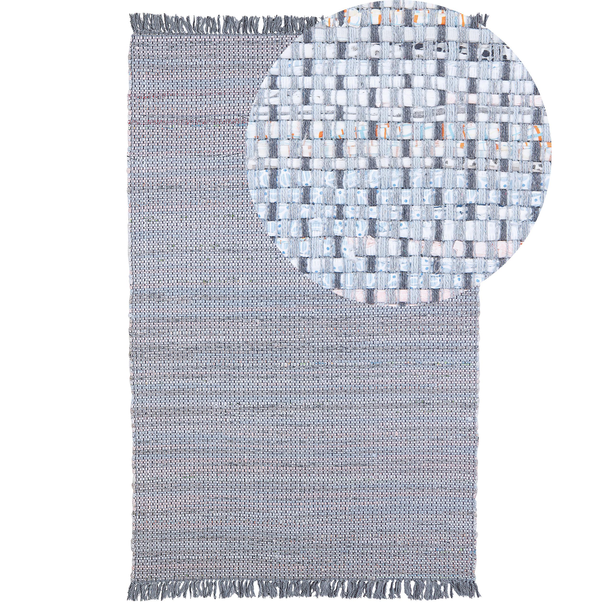 TEPPICH geflochten Besni 200/140 cm - Grau, Textil (140/200cm) - Beliani