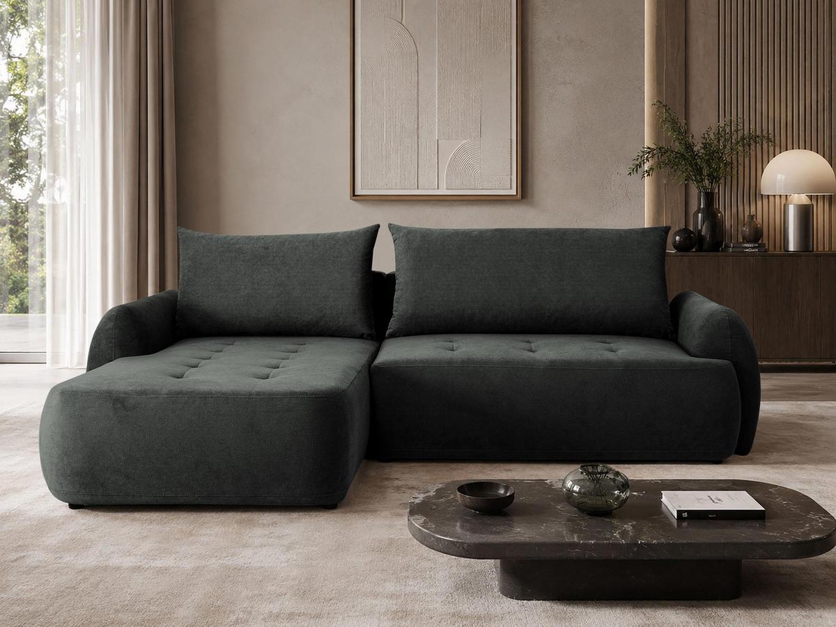 ECKSCHLAFSOFA Bueno II, Seite: Links - Dunkelgrau/Schwarz, Holz/Textil (280/185cm) - MIRJAN24