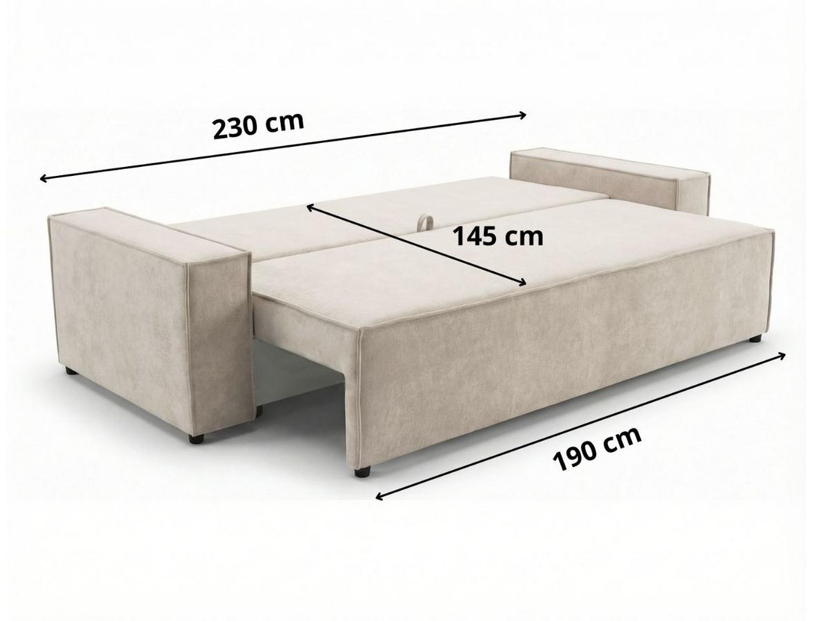 SOFA 230/90/70 Beige Sivra - Beige, Kunststoff/Textil (230/70/90cm) - Graingold