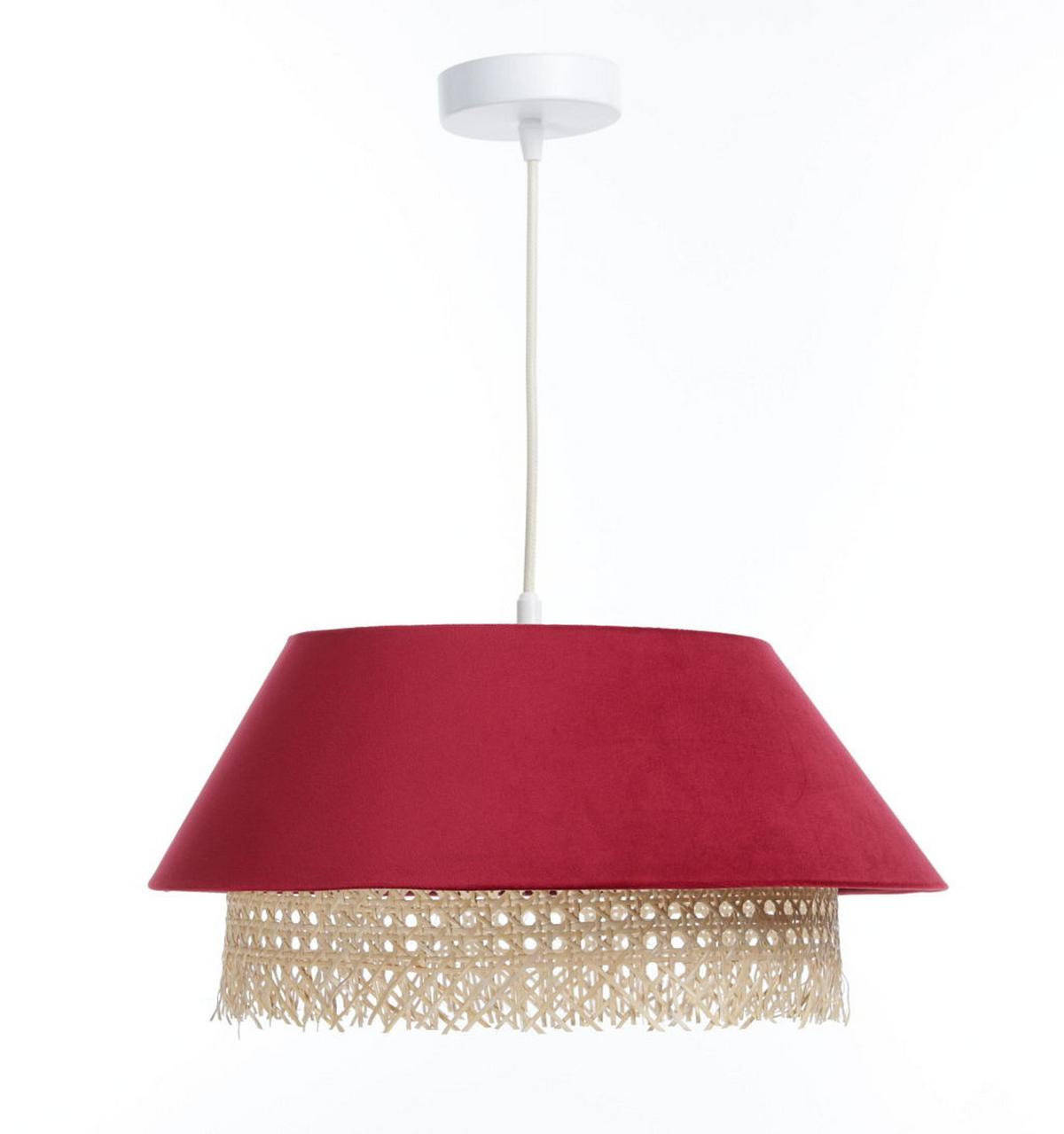 HÄNGELEUCHTE Rot 40/19 cm - Rot, Naturmaterialien (40/1.3/19cm) - ONZENO