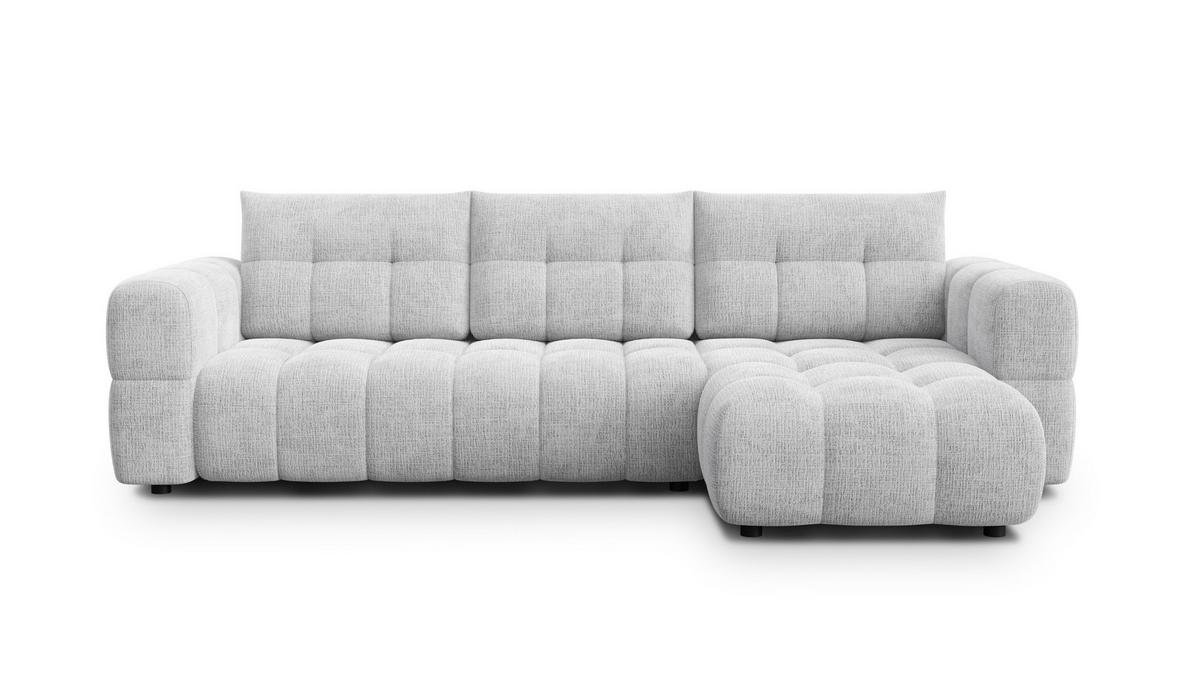 ECKSOFA CLOUDI 4-Sitzer rechts, hellgrau - Hellgrau/Schwarz, Holz/Textil (294/160cm) - Wozimo