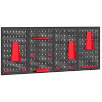 WERKZEUGWAND 38er Set Stahl Schwarz Rot - Schwarz, Metall (40/2/60cm) - HOMCOM