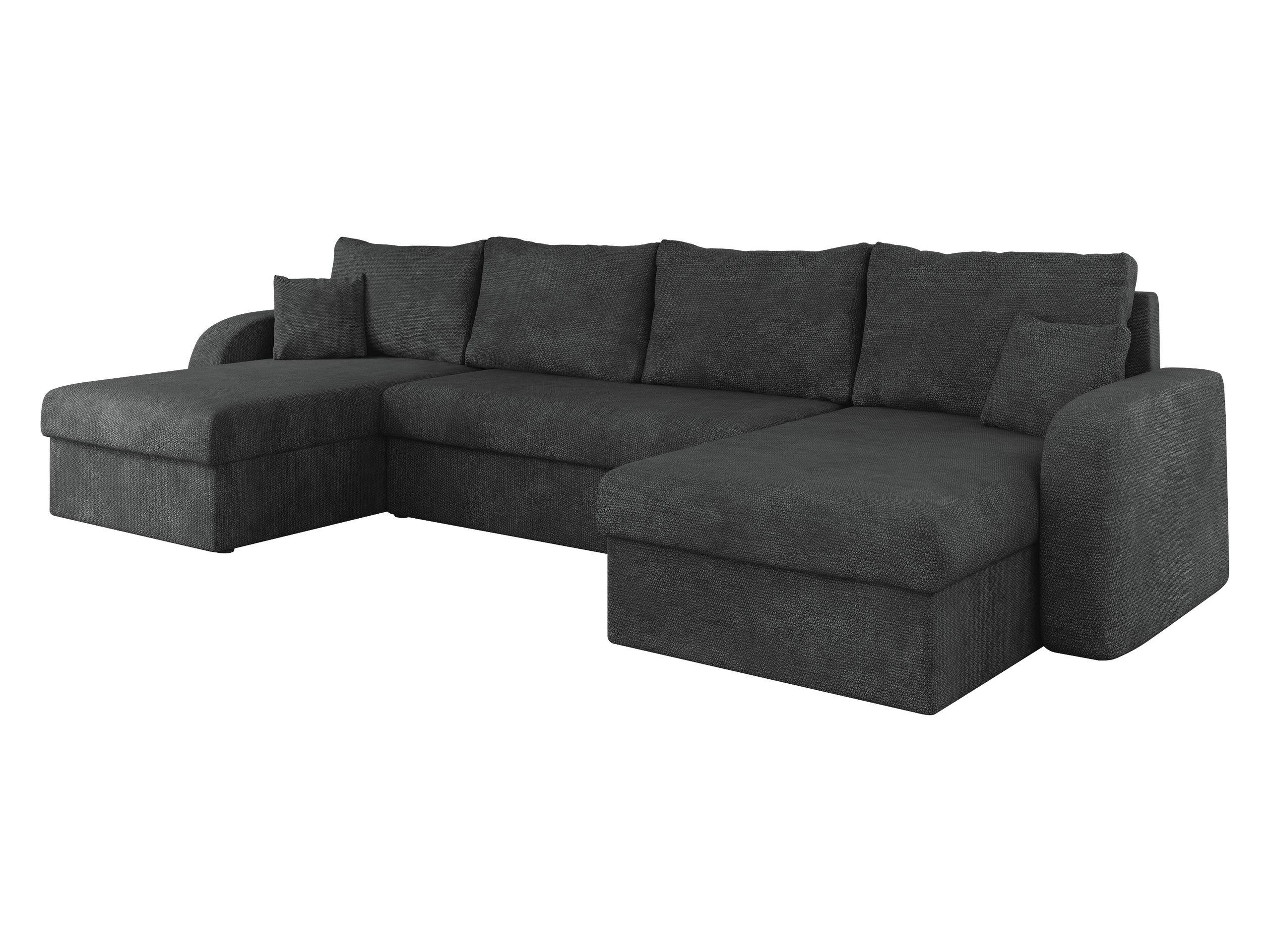 ECKSOFA Kris U Lux - Graphitfarben/Schwarz, Holz/Kunststoff (304/140cm) - MIRJAN24