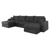 ECKSOFA Kris U Lux - Graphitfarben/Schwarz, Holz/Kunststoff (304/140cm) - MIRJAN24