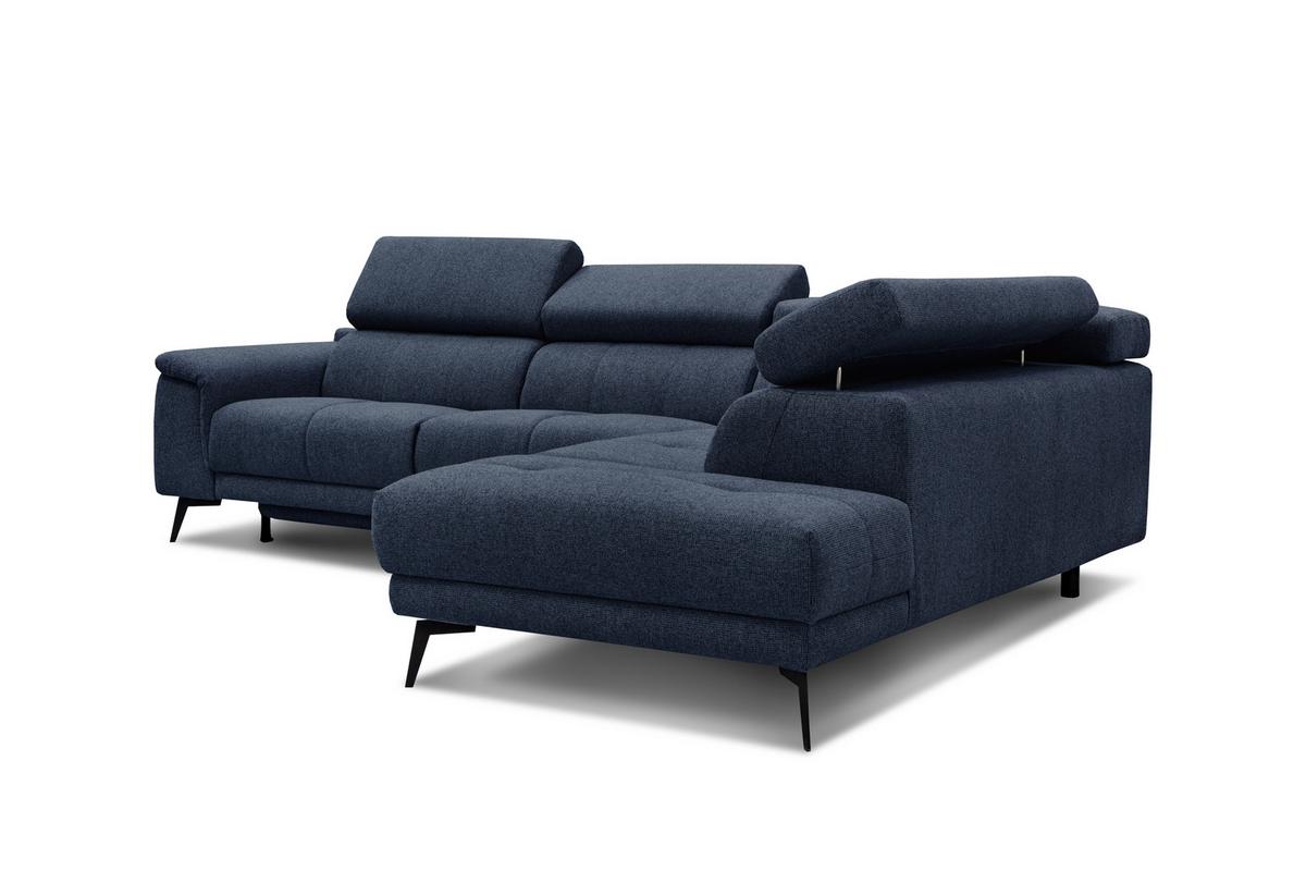 ECKSOFA FIERO 5-Sitzer mit 1 Relaxfunktion, dunkelblau - Dunkelblau, Holzwerkstoff/Textil (290/228cm) - Wozimo