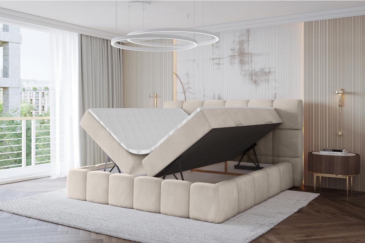 BOXBETT - AURI-H3 - 200x200 Beige Casablanca - Beige, Holzwerkstoff (200/200cm) - ALTDECOR