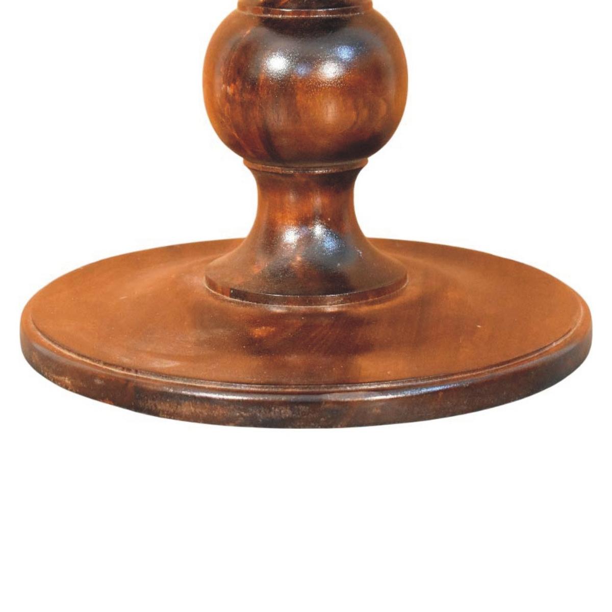 BEISTELLTISCH mit Kastanien-Finish, Marmorplatte oben, poliertes Braun - Braun, Holz (38/38/60cm) - Artisan Furniture