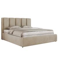 POLSTERBETT SAVINO CLASSIC 200/200 - Beige Velvet - Pocket-Matratze - Beige, Textil (200/200cm) - MKS