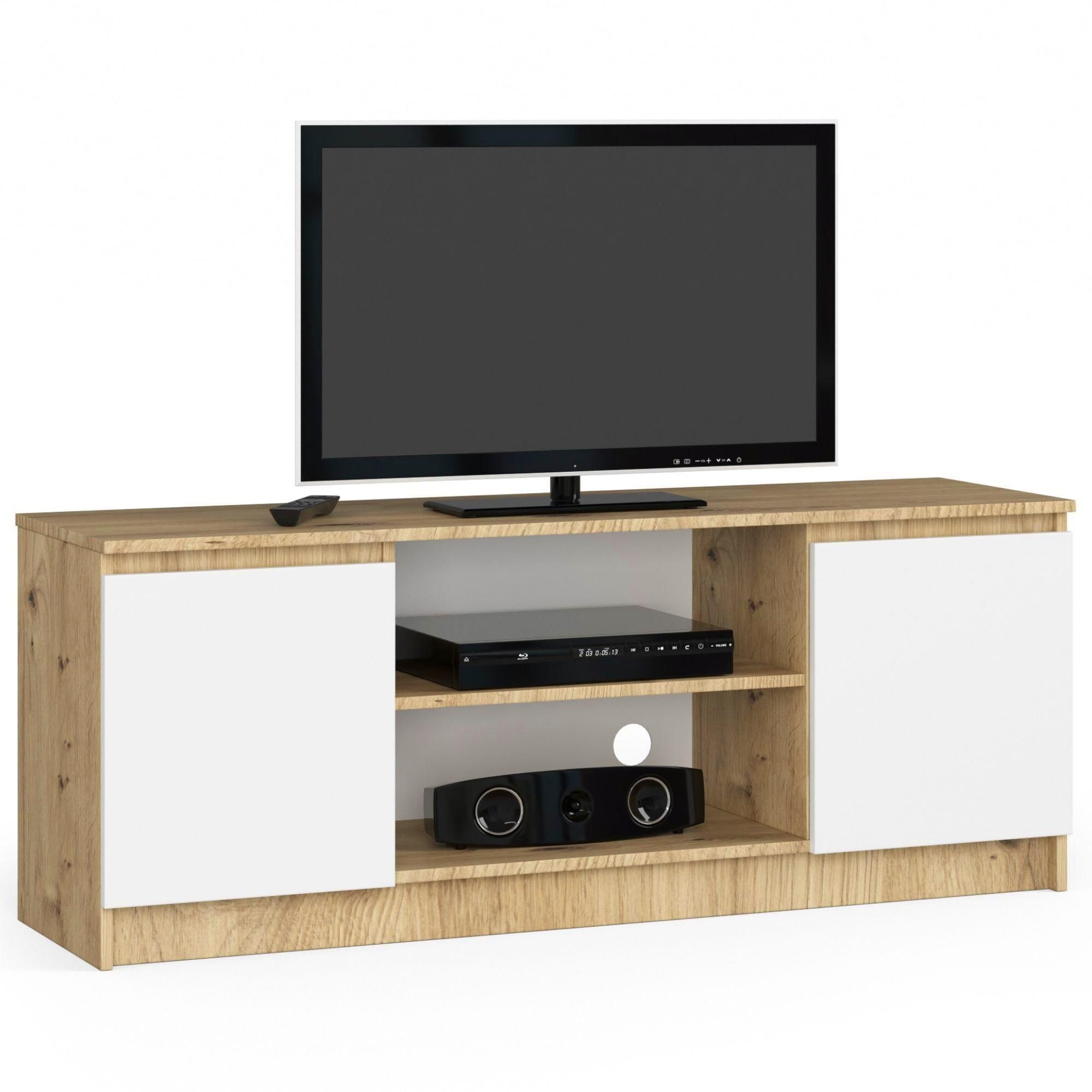 LOWBOARD Eiche Artisan, Weiß 55/140/40 - Eiche Artisan/Weiß, Holzwerkstoff (140/55/40cm) - RAUMHIRSCH FURNITURE