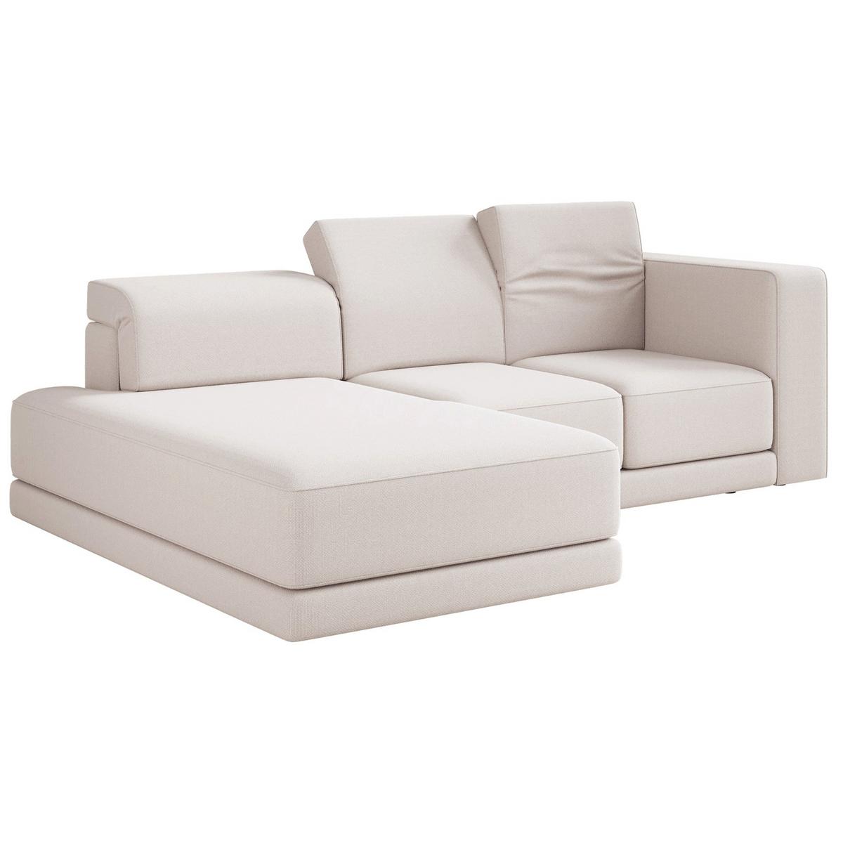 ECKSOFA Novals L-Form, 4-Sitzer, links 278 cm - Creme/Schwarz, Holz/Kunststoff (278/168cm) - Selsey