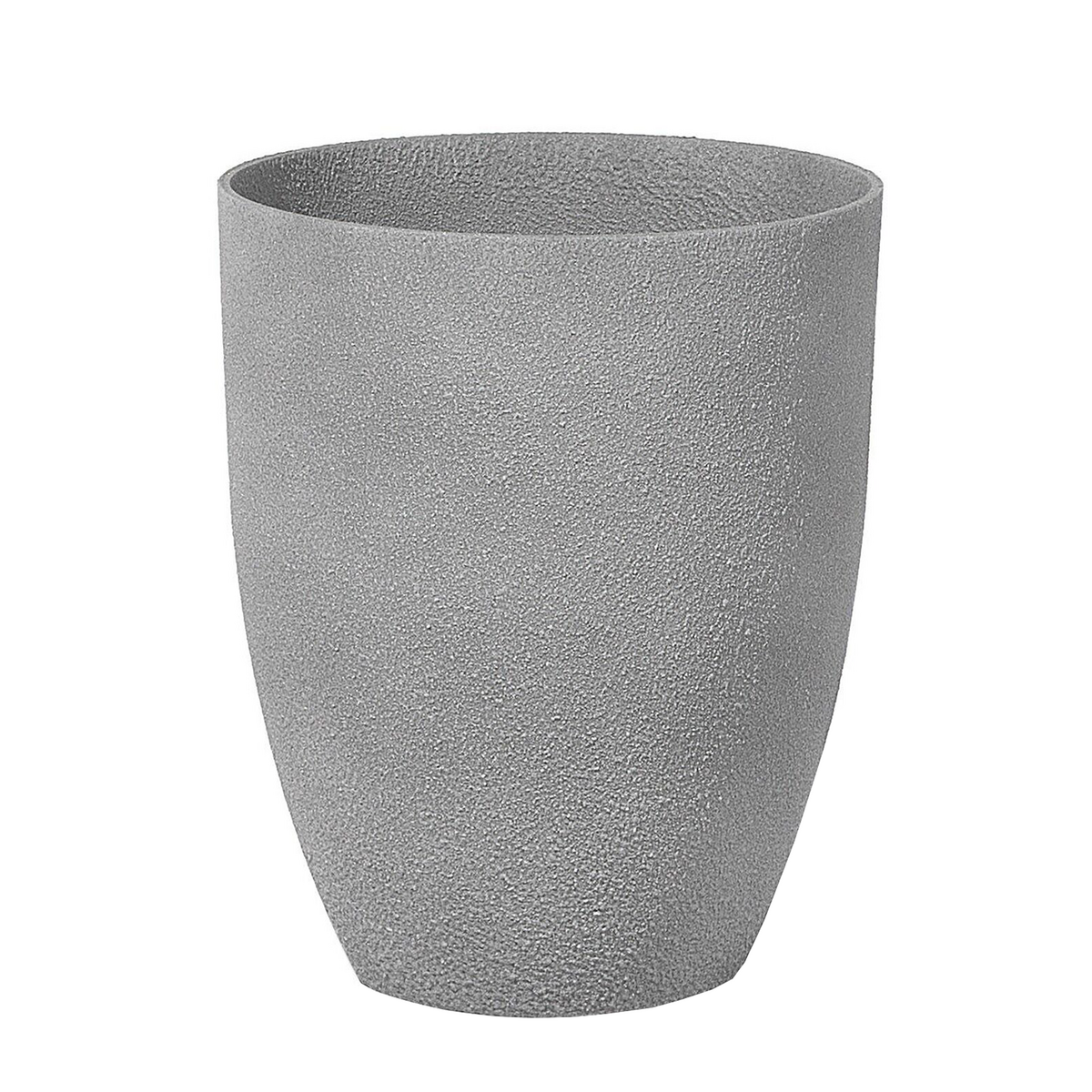 BLUMENTOPF 2er-Set hellgrau rund 35/35/42 cm Croton - Hellgrau, Stein (42cm) - Beliani