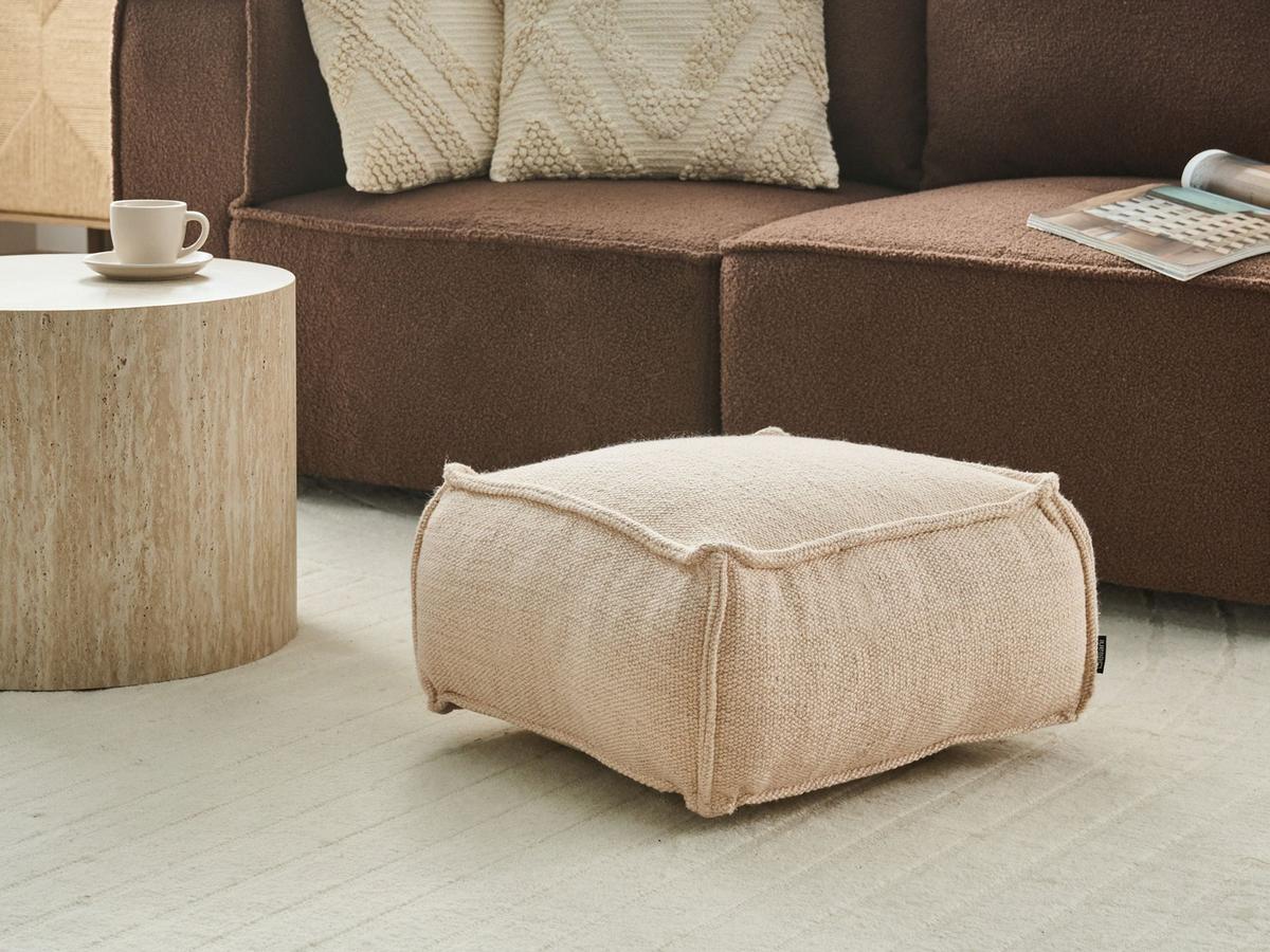 POUF Baumwolle Beige Sherali - Beige, Textil (50/30/50cm) - Beliani