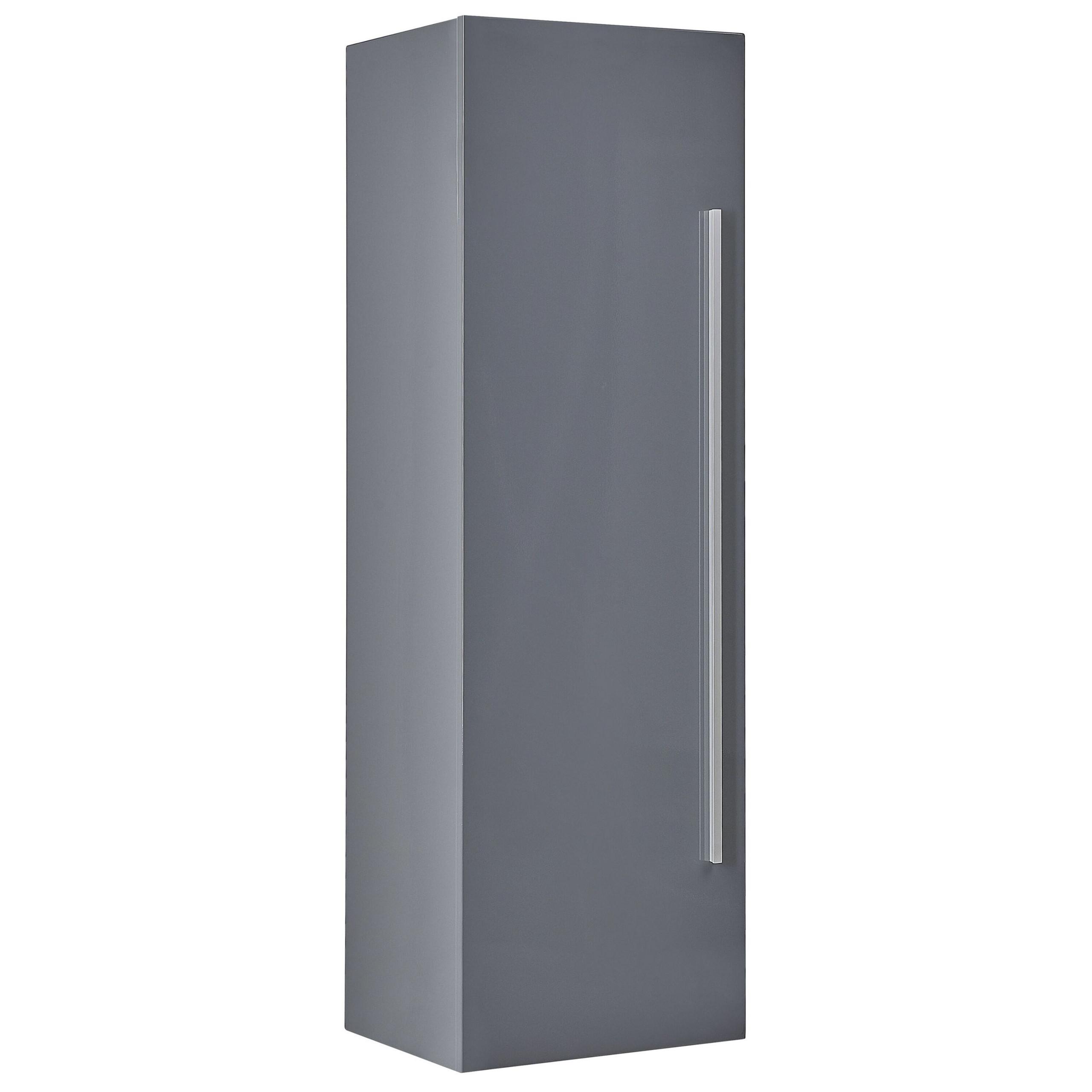 BAD HÄNGESCHRANK grau Mataro - Silberfarben/Grau, Holzwerkstoff (40/132/35cm) - Beliani