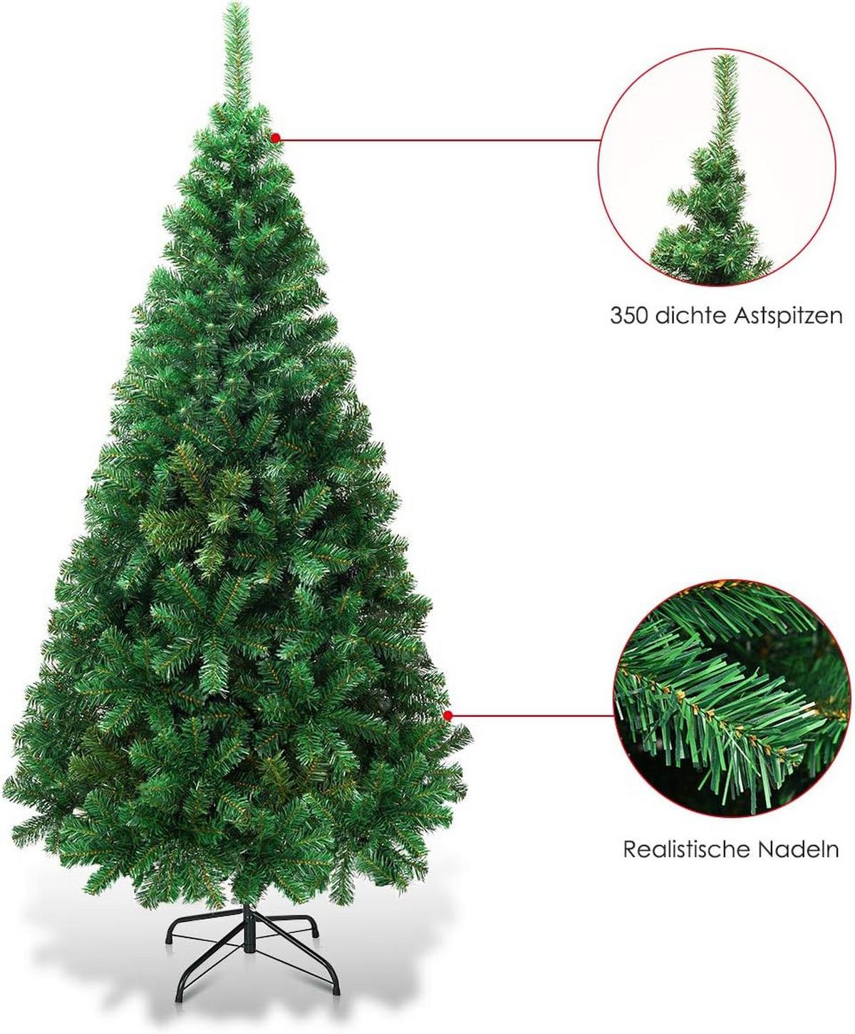 WEIHNACHTSBAUM Grün - Grün, Kunststoff (180cm) - COSTWAY