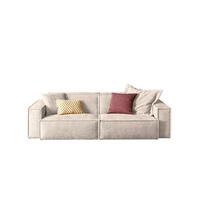 SOFA SAMU Weiß Webstoff - Schwarz/Weiß, Kunststoff/Textil (256/72/106cm) - KAWOLA