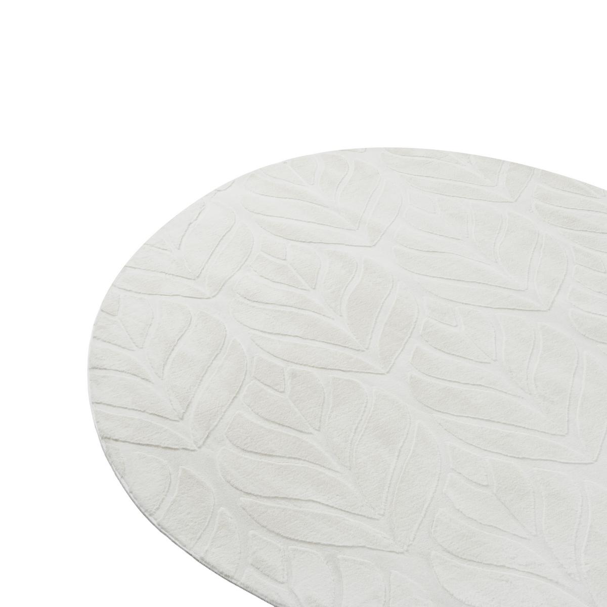 KUNSTFELLTEPPICH Cremeweiß 160 cm Mitchell - Creme/Weiß, Kunststoff (160/160cm) - Beliani