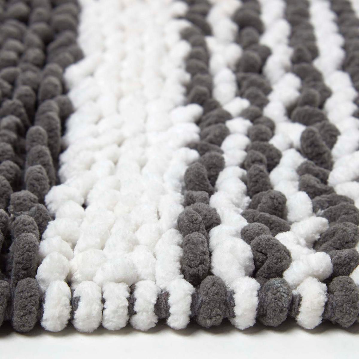 BADEMATTE Chenille beige-weiß 50/80 cm, 100% Baumwolle - Anthrazit, Textil (50/80cm) - Homescapes