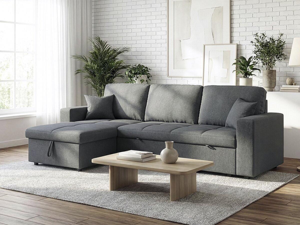 ECKSOFA alain Grau - Grau, Textil (81/220cm) - Habitat Garten