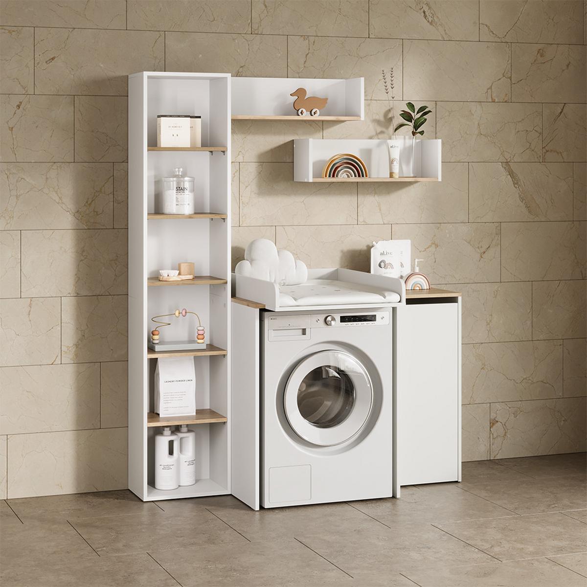 WANDREGAL Paolina Weiß/Artisan 67.8 x 20 cm - Weiß/Eiche Artisan, Holzwerkstoff (67.8/20/20cm) - Livinity®