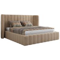POLSTERBETT GOLETTA CLASSIC 160/200 - Creme Plüsch - Multipocket-Matratze - Creme, Textil (160/200cm) - MKS