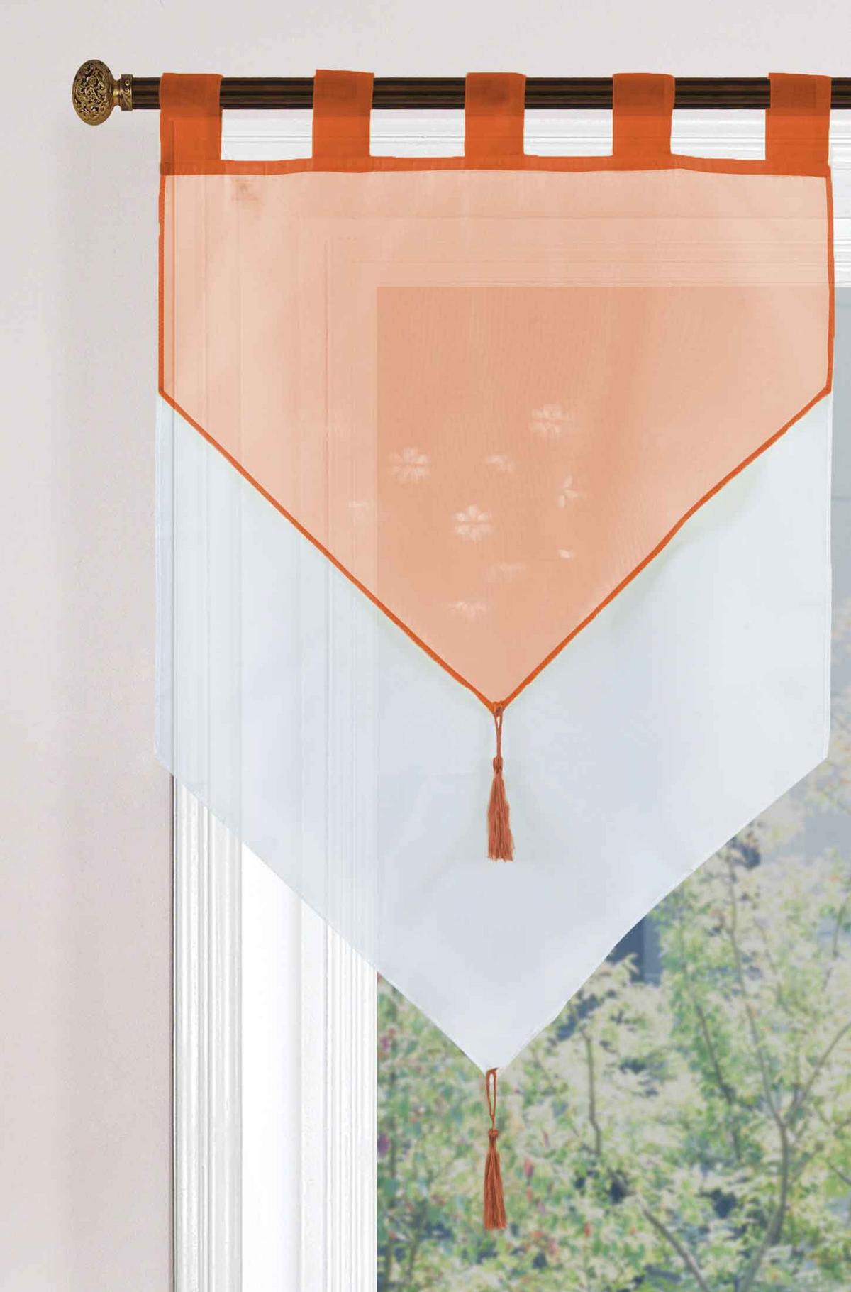 SCHEIBENGARDINE GERA 90x60 cm Terrakotta - Terracotta, Textil (60/90cm) - Gardinenbox