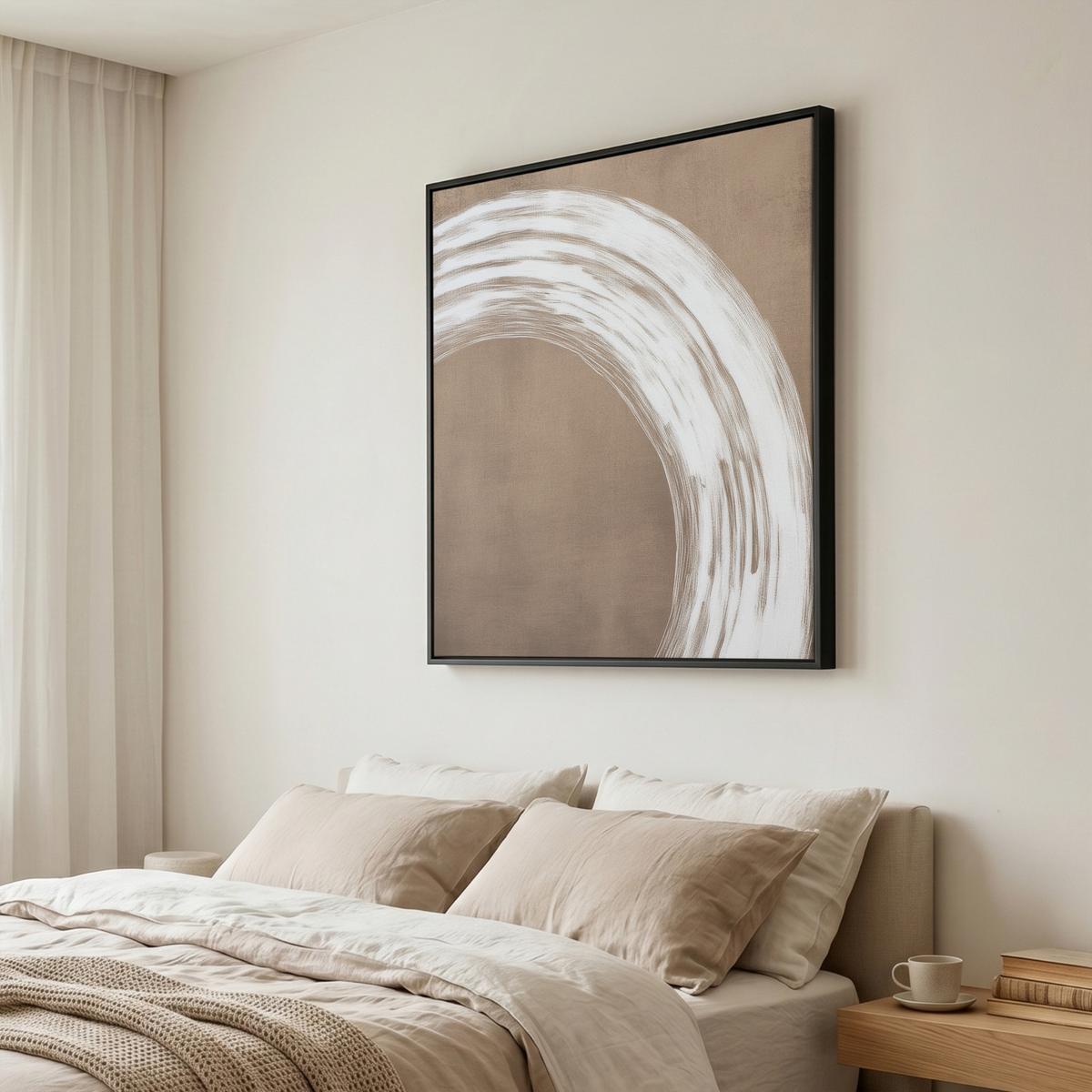 LEINWAND Bilder mit Rahmen - Farbe - Braun - Japandi - 90x90 - Kupferfarben, Textil (90/90cm) - MuchoWow
