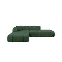 ECKSOFA Ottomane Links BILA-L 289x176x71 Grün Cord - Waldgrün/Schwarz, Holzwerkstoff/Kunststoff (176/289cm) - ALTDECOR