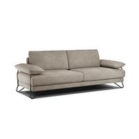 SOFA LORI 3-Sitzer, taupe - Taupe/Schwarz, Holzwerkstoff/Textil (245/87/96cm) - Wozimo