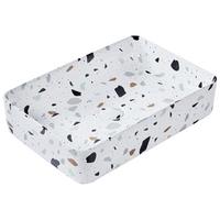 AUFSATZWASCHBECKEN Terrazzo Weiß 61/35 cm Keramik Nules - Weiß, Keramik (61/11/35cm) - Beliani