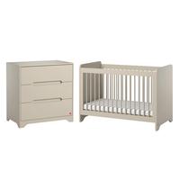 BABYZIMMER 2-teilig Ova Beige - Beige, Holzwerkstoff (124.5/86/65cm) - Petits-meubles