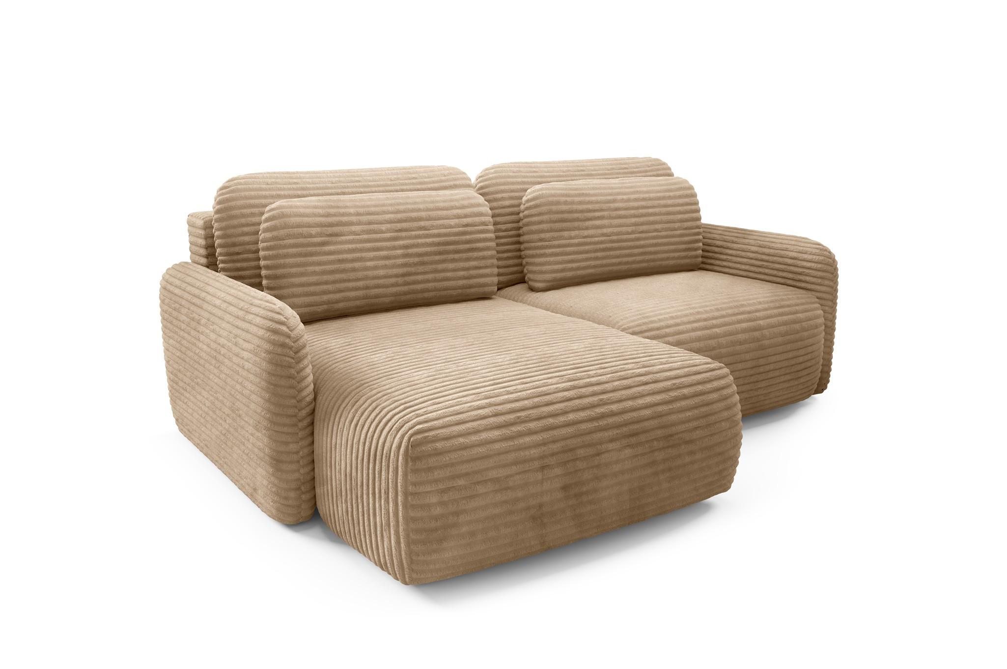 ECKSOFA Simone Mit Schlaffunktion - Hellbraun, Holzwerkstoff/Textil (240/165cm) - Fun Möbel
