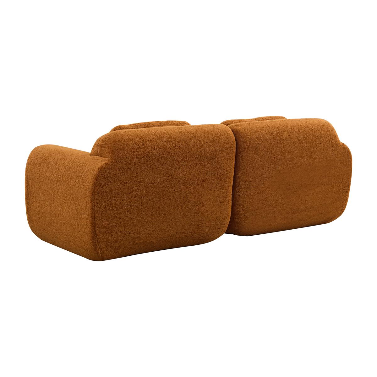 2-SITZER SOFA Modulares Chenille Kompressionssofa - Cognac, Textil (189/71/91cm) - Urban Meuble