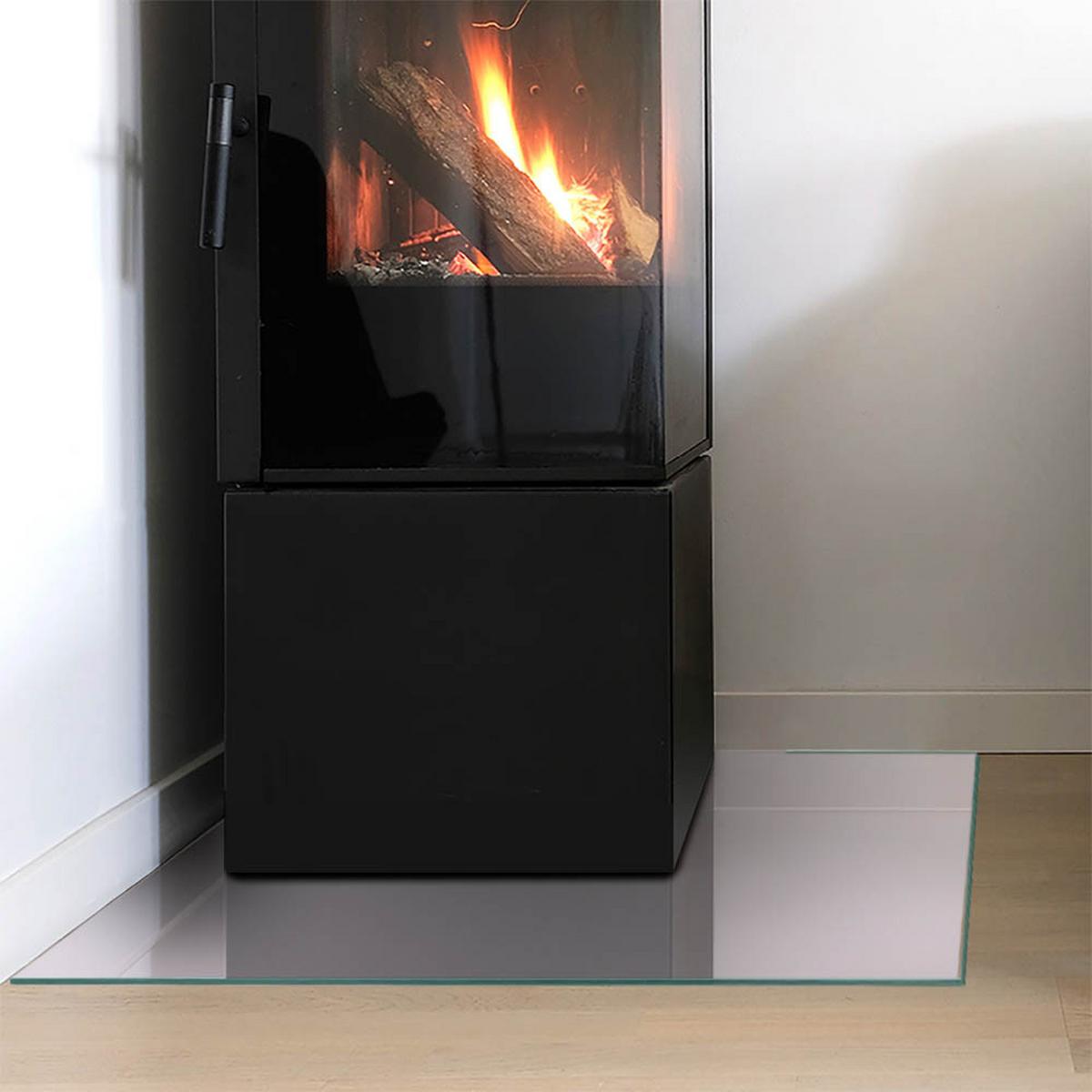 GLASPLATTE für Kamin 60x60 cm - Lila, Glas (60/60/0.4cm) - TULUP