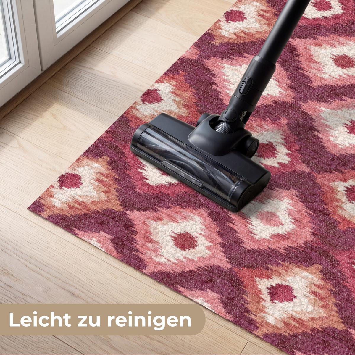 FUSSMATTE Diamantformen - Rosa - Muster - Textur Flurteppich 120x80 cm - Beere, Kunststoff (120/0.4cm) - MuchoWow