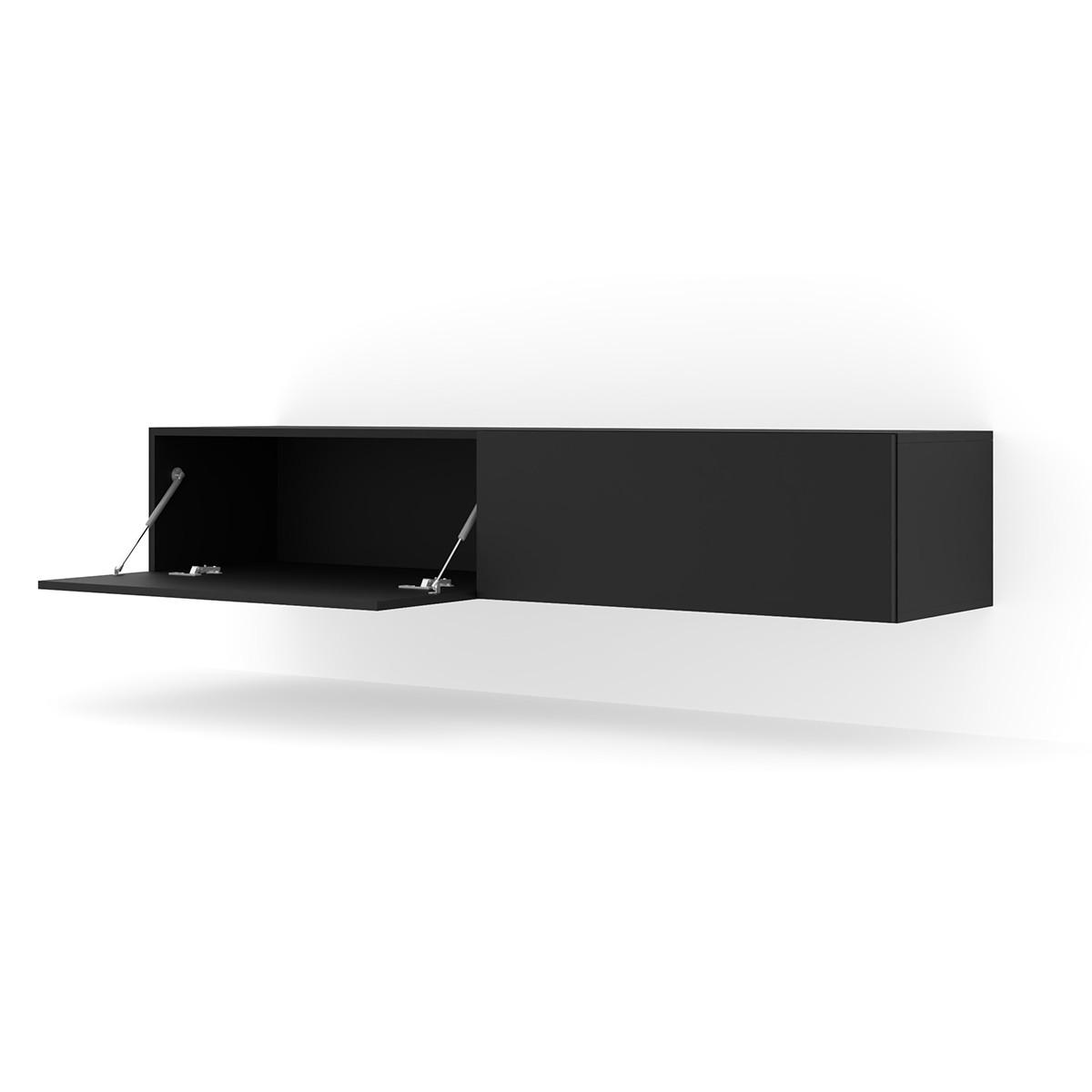 TV-MÖBEL Bali Mattschwarz - Schwarz, Holzwerkstoff (160/30/40cm) - Petits-meubles