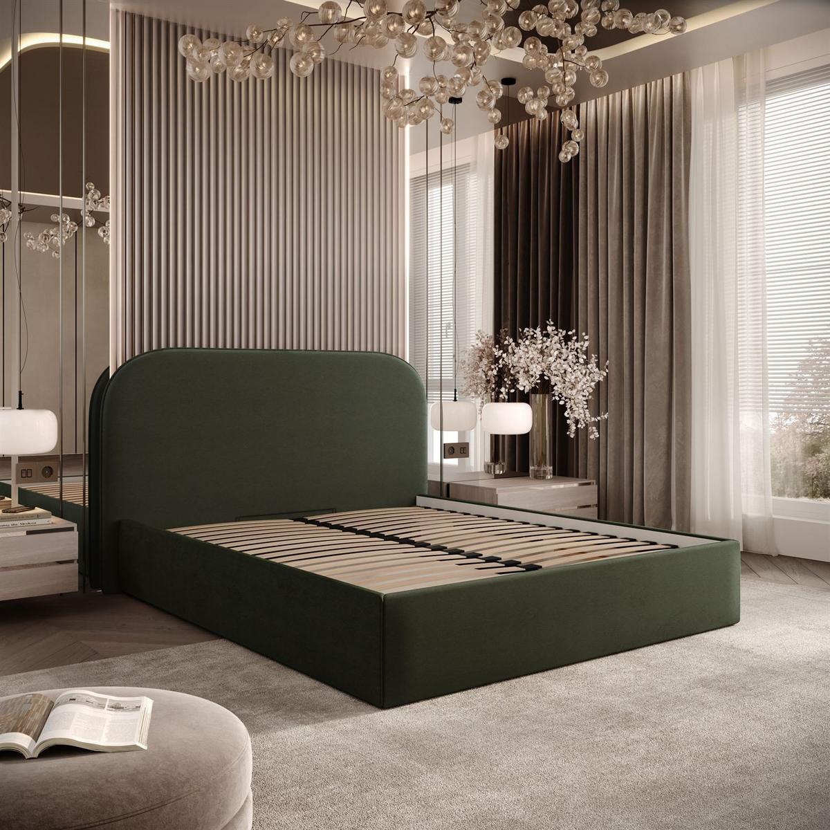 POLSTERBETT OLIMPIA mit Bettkasten 120x200, Castel 39 - Sandfarben, Textil (120/200cm) - Lookway