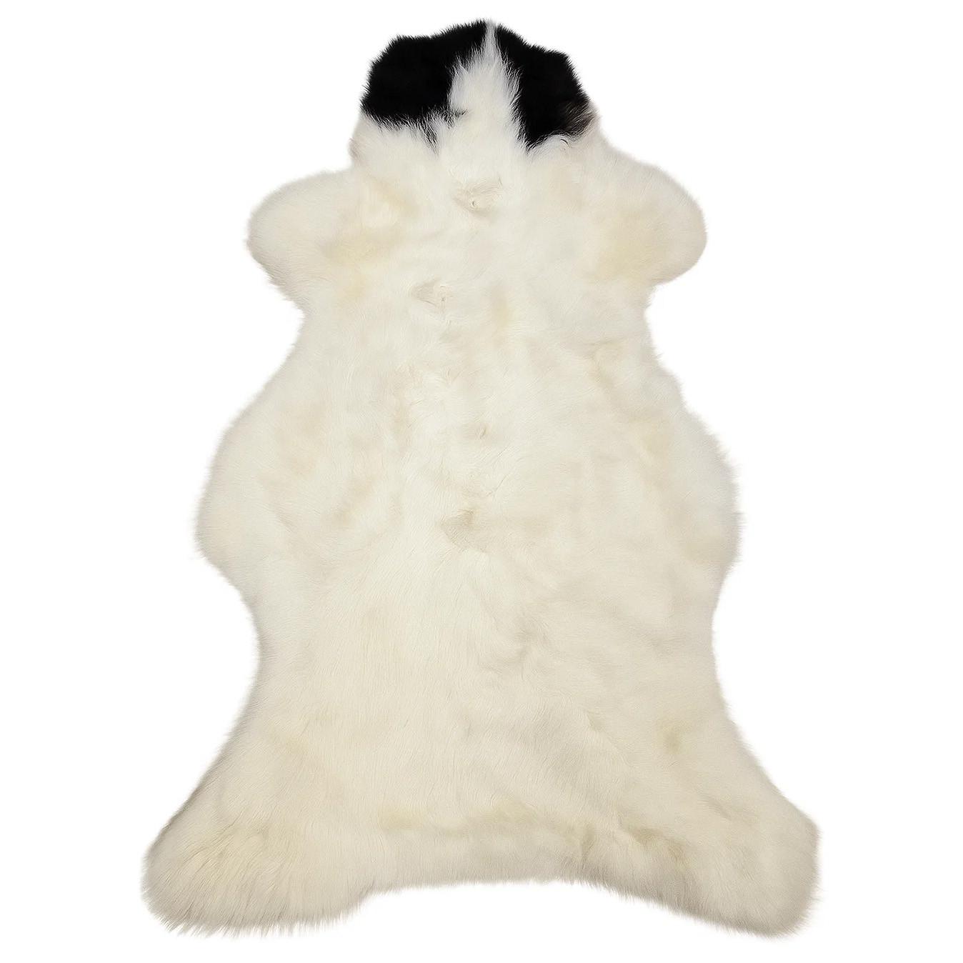 SCHAFFELL Skandinavisch Weiß mit braunen Punkten ca. 90 cm - Weiß/Braun, Fell (50/90cm) - Provellus