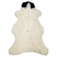 SCHAFFELL Skandinavisch Weiß mit braunen Punkten ca. 110 cm - Weiß/Braun, Fell (60/110cm) - Provellus