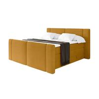 BOXSPRINGBETT mit Matratze H3/H4 - EVON KING Zanozek - 180x200 cm Senfgelb - Dunkelgelb, Holzwerkstoff (180/200cm) - ALTDECOR