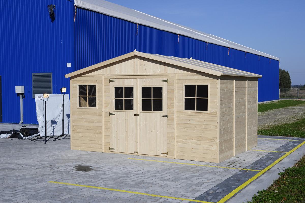 HOLZ-GARTENHAUS mit imprägnierten Boden- H246 x 418 x 320 cm/ 12 m² - Beige, Holz (418/246/320cm) - Timbela