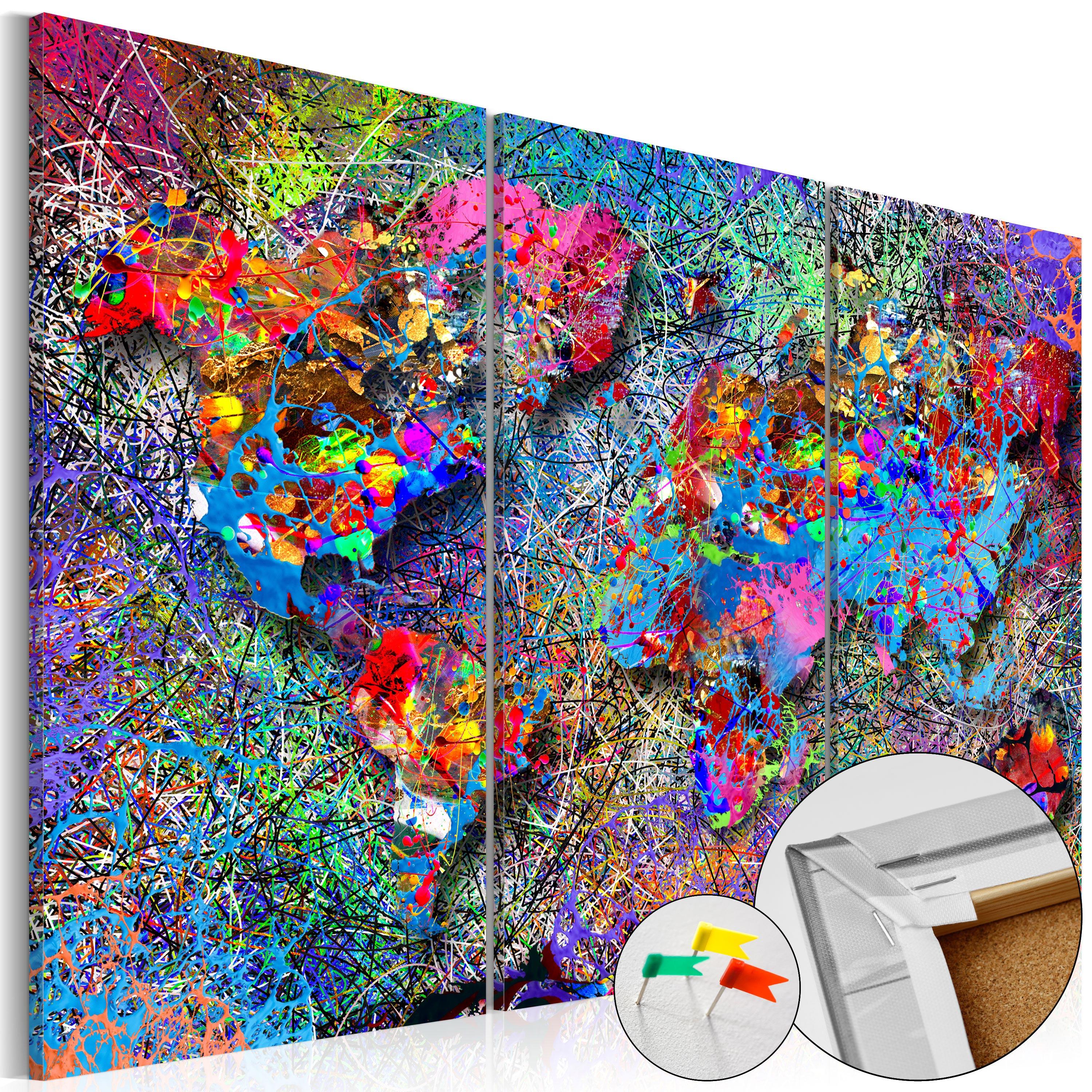 PINNWANDBILDER Bunt 90/60 cm - Multicolor, Naturmaterialien/Textil (90/60cm) - KUNSTLOFT