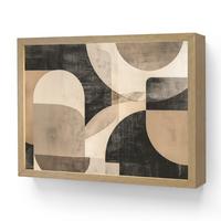 WANDLEUCHTE MIT AKKU Abstrakt - Formen - Modern - Beige 40x30 cm - Grau, Holzwerkstoff (40/30/8cm) - OnlyWow