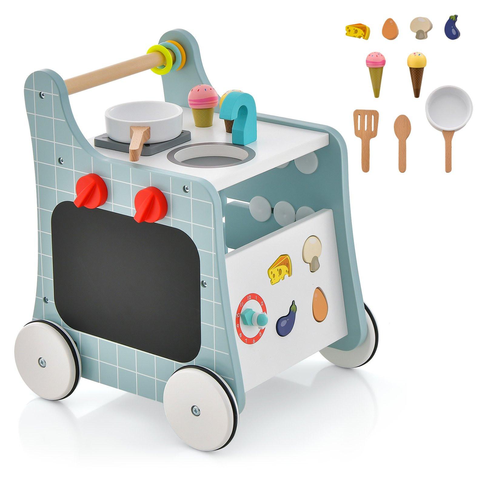 LAUFLERNWAGEN Blau - Blau, Holz (34/42/31cm) - COSTWAY