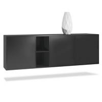 SIDEBOARD Cuba Türen in Schwarz matt - Schwarz, Holzwerkstoff (182/53/35cm) - Vladon